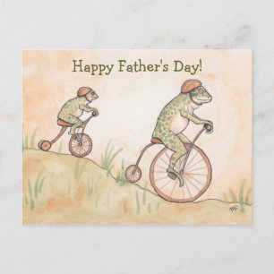 Kikkers op fietsen Vaderdag Briefkaart