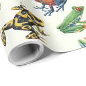 Kikkers op natuurlijk wit cadeaupapier (Rol Hoek)