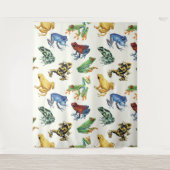 Kikkers op natuurlijk wit wandkleed (Voorkant)