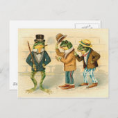 Kikkers op straat -  kunst briefkaart (Voorkant / Achterkant)