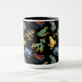 Kikkers op zwart mok (Midden)