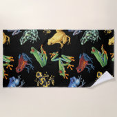 Kikkers op zwart strandlaken (Voorkant)