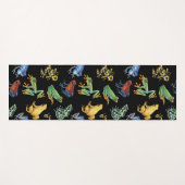 Kikkers op zwart yogamat (Voorkant (horizontaal))