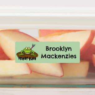 Kikkers regel grappige groene kikker cartoon geper labels