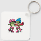 kikkers schaatsen sleutelhanger (Achterkant)