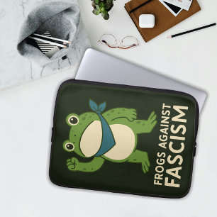 Kikkers Tegen Fascisme Portland Kikker Protest Laptop Sleeve