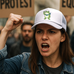 Kikkers Tegen Fascisme Portland Kikker Protest Trucker Pet