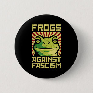 Kikkers Tegen Fascisme Protesteren Democratie Frog Ronde Button 5,7 Cm