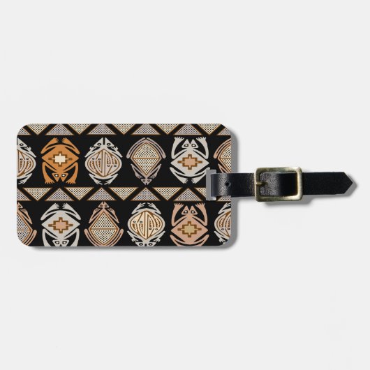 Kikkers uit stamhout bagagelabel (Voorkant horizontaal)