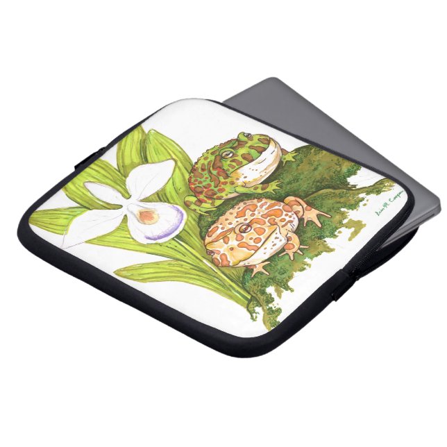  kikkers voor paarden laptop sleeve (Voorkant top)