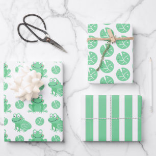 Kikkers Waterlelies Inpakpapier Set van 3 Vel