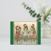 Kikkers Zingend Kerst Feestdagenkaart (Staand voorkant)