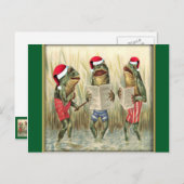 Kikkers Zingend Kerst Feestdagenkaart (Voorkant / Achterkant)