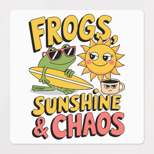 Kikkers, zonneschijn en chaos - Fun Summer Labels (Design 2)