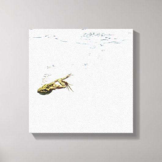 kikkerspringen en duiken in het water canvas afdruk (Voorkant)