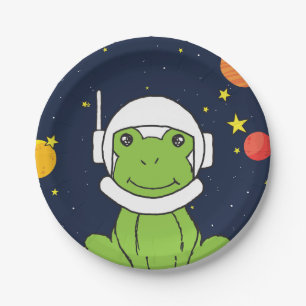 Kikkerstronaut Dier met ruimte Helmet Clipart Ba Papieren Bordje