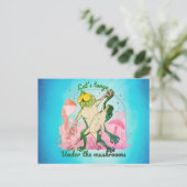 Kikkervarken met paddenstoelen briefkaart (Staand voorkant)