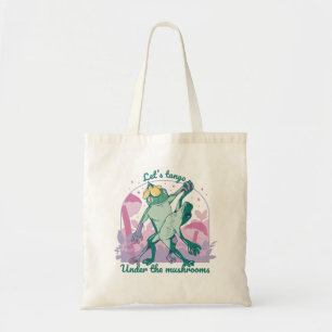 Kikkervarken met paddenstoelendans tote bag
