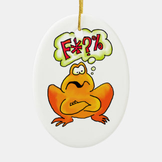 Kikkerversiering met vier letters keramisch ornament