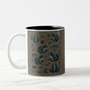 Kikkervijver Leven Vintage Botanisch Cadeau Kikker Tweekleurige Koffiemok