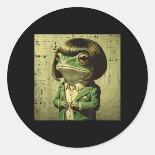Kikkervis Bob Kapsel Pony Pruik Grappig Meme Dier Ronde Sticker