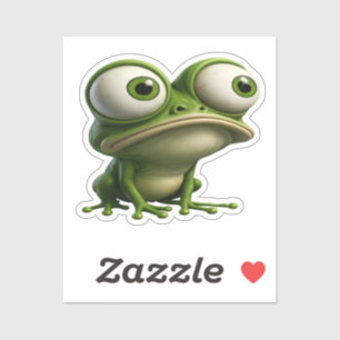 Kikkervis met grote ogen in cartoonstijl sticker