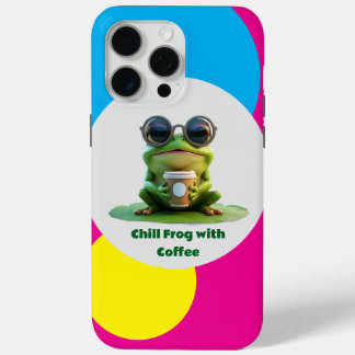 Kikkervis ontspant met koffie iPhone 15 pro max hoesje