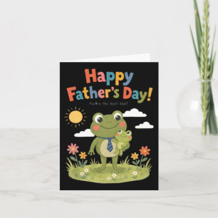 Kikkervis Papa Lieve Vaderdag Cartoon Ontwerp Kaart