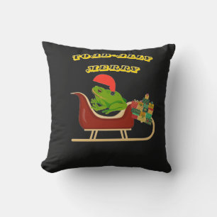 Kikkervis totaal vrolijke Kikker Kerst T-shirt Kussen