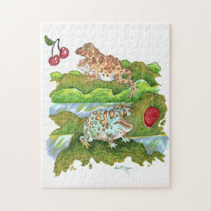 kikkervisjes die fruitkunst achtervolgen legpuzzel
