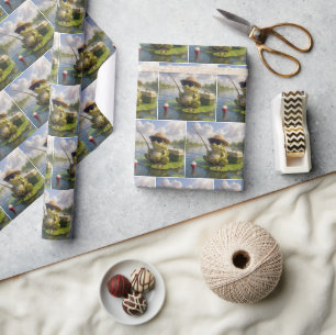 Kikkervisjes vissen vanaf een waterlelieblad cadeaupapier