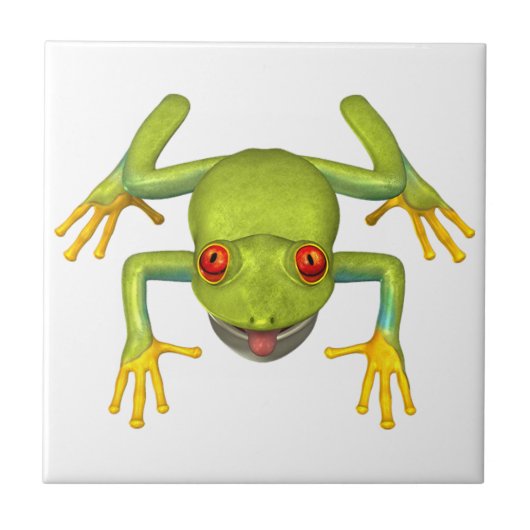 Kikkerviskkikker voor de rode bomen tegeltje (Voorkant)