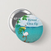 Kikkervogel nooit opgeven ronde button 5,7 cm (Voorkant /achterkant)