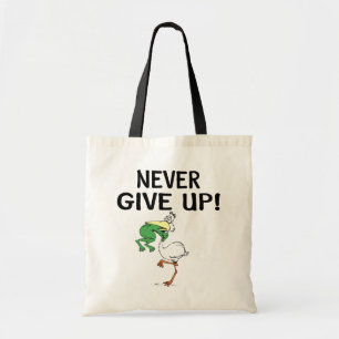Kikkervogel nooit opgeven tote bag