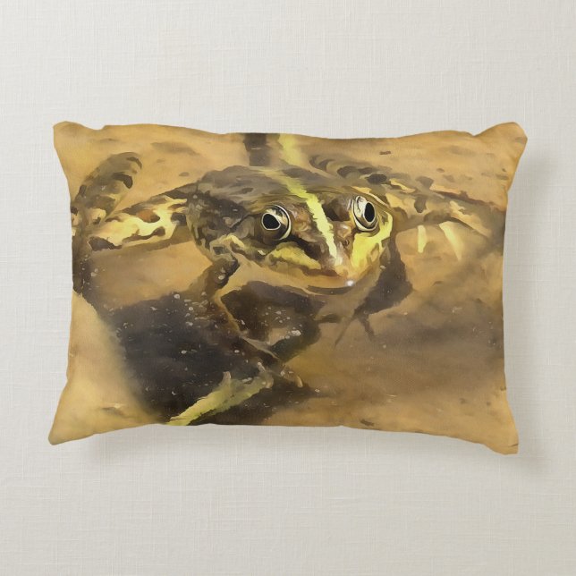 Kikkikker ondergedompeld in rivierwater accent kussen (Achterkant)