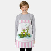 Kikkikker | Roze gepersonaliseerd Kind met strips Schort (Gedragen)