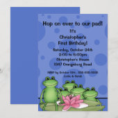 Kikkikkers op Lily Pad 1e verjaardag Kaart (Voorkant / Achterkant)