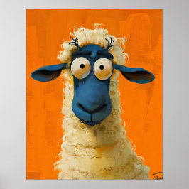Kiko het Schaap – Fantasievol Digitaal Kunst Poste Poster