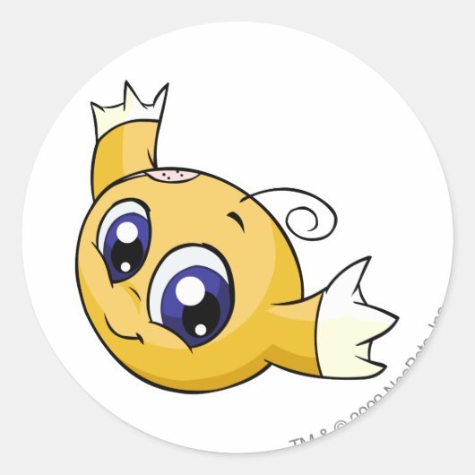 Kiko Yellow Ronde Sticker (Voorkant)