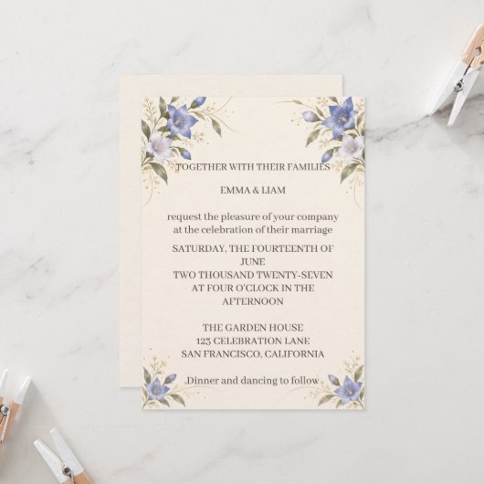 Kikyo Wedding Invitation (Devant/Arrière en situation)