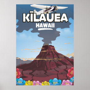 Kīlauea Hawaï vulkaan reisposter Poster