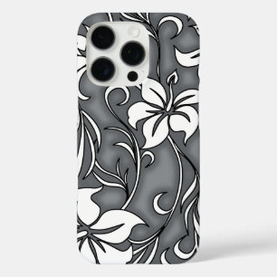 Kilauea Hibiscus Hawaiian Floral Grey iPhone 16 Pro Hoesje