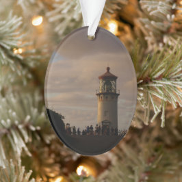 Kilauea Lighthouse bij Dusk op kerst Ornament