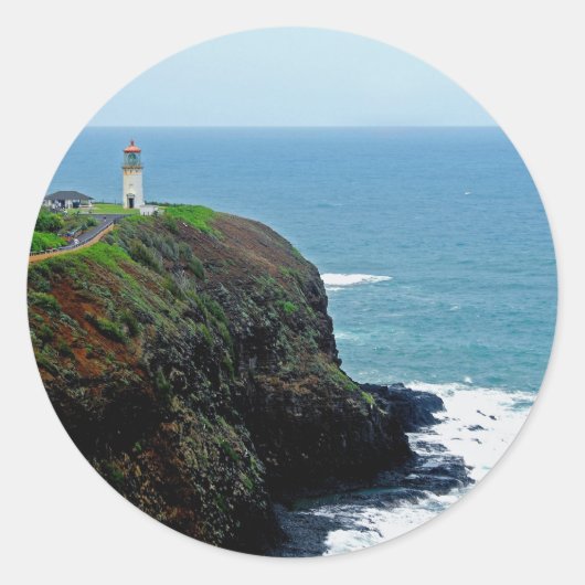 Kilauea Lighthouse Ronde Sticker (Voorkant)