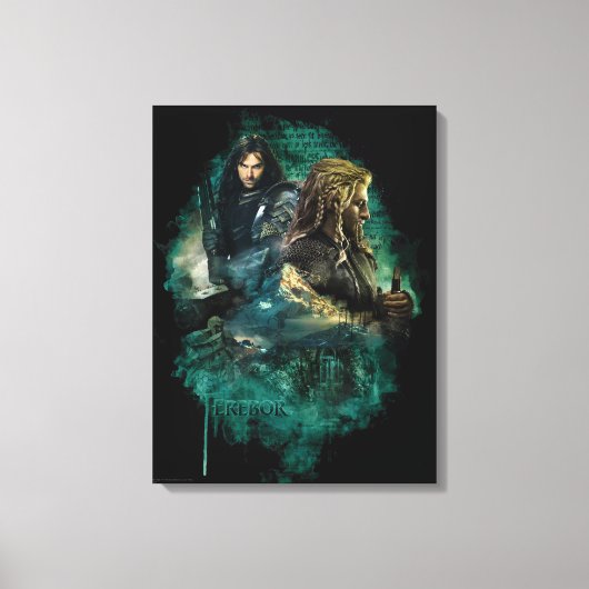 Kili en Fili over Erebor Canvas Afdruk (Voorkant)