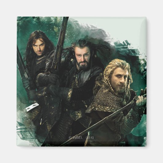 Kili, THORIN OAKENSHIELD™ en Fili Graphic Magneet (Voorkant)