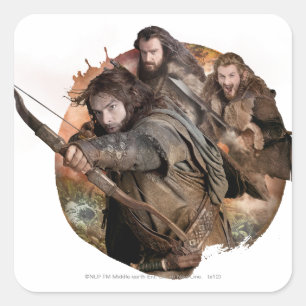Kili, THORIN OAKENSHIELD™ en Fili Vierkante Sticker