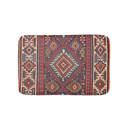 Kilim Aztec Red Blue Tan  Badmat (Voorkant)