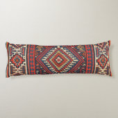 Kilim Aztec Red Blue Tan Lichaamskussen (Achterkant)