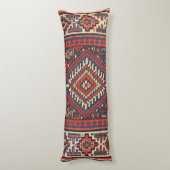 Kilim Aztec Red Blue Tan Lichaamskussen (Achterkant (Verticaal))